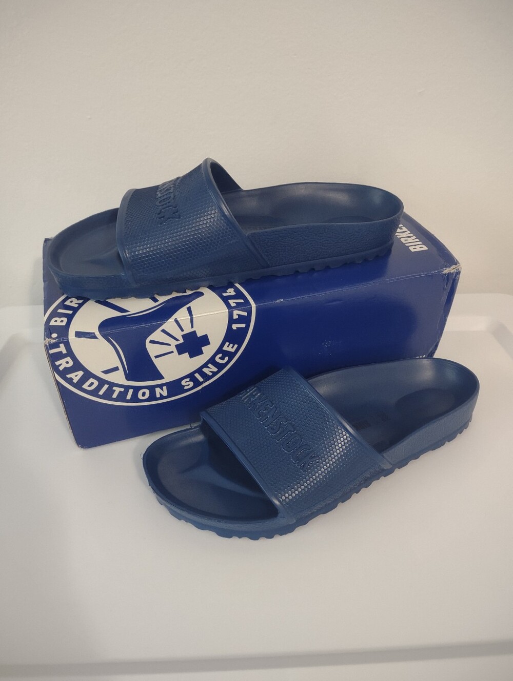 Birkenstock Women's Barbados Blue EVA Slide Sandals 39 Regular